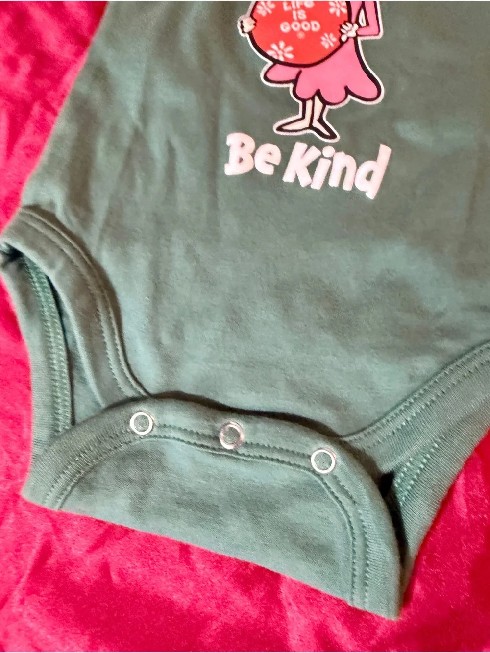Life Is Good Baby Cindy-Lou Christmas Short-Sleeve Crusher Bodysuit BRAND NWT